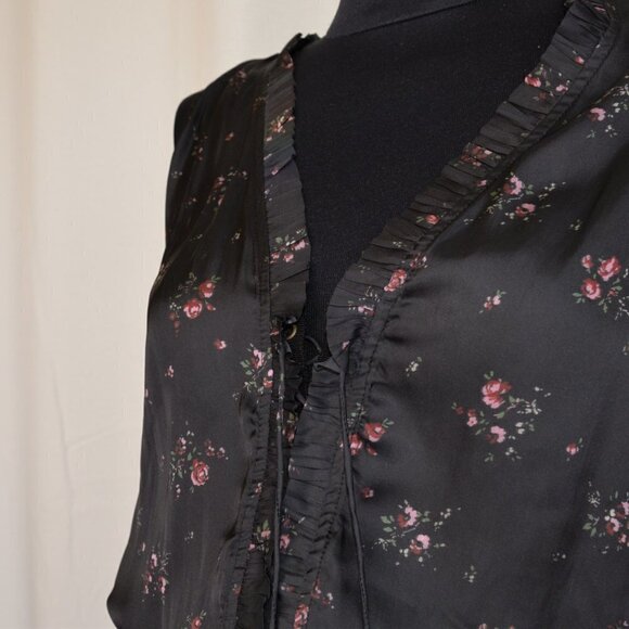 Ulla Johnson Black Ditzy Floral Midi Lucille Drop Waist Dress Sz 8 - Picture 8 of 11